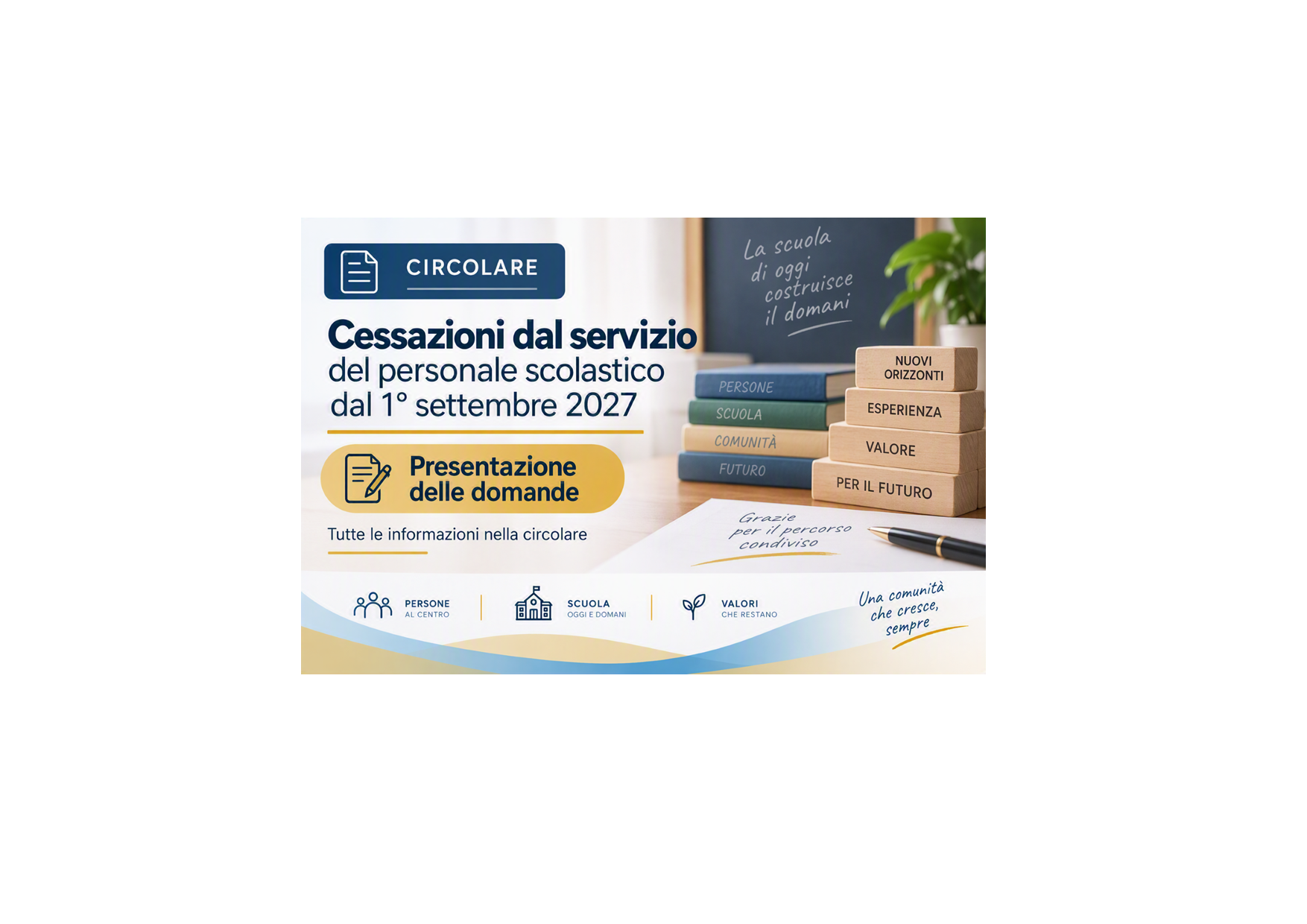 Cessazioni dal servizio del personale scolastico dal 1° settembre 2027  Presentazione delle domande